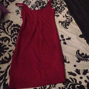 Knee length red dress